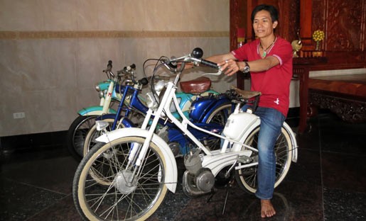 Chiếc xe Mobylette đẹp mê hồn của Công tử Bạc Liêu Anh Phạm Minh Đuông là người chạy chiếc xe Công tử Bạc Liêu sau cùng - (Ảnh: Quốc Huy)