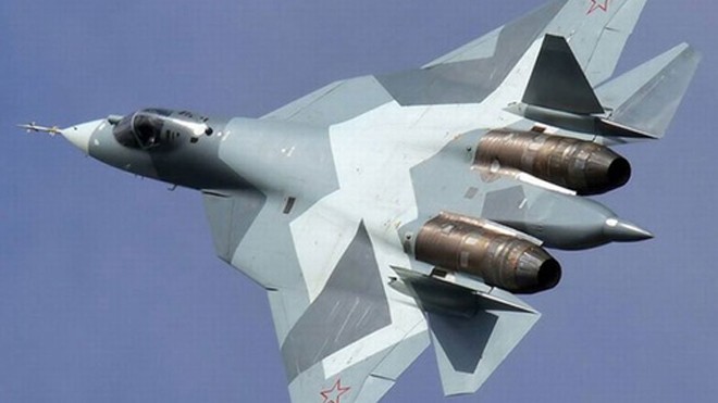 Điểm yếu của tiêm kích tàng hình Nga T-50 Tiêm kích tàng hình thế hệ thứ 5 Sukhoi T-50 của Nga. Ảnh: Business Insider