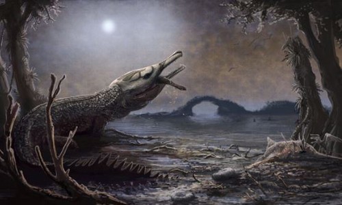 Chỉ với cú đớp nhẹ loài cá sấu này đã nghiền nát con mồi Loài cá sấu biển Lemmysuchus từng thống trị biển cả ở kỷ Jura. Ảnh: Bảo tàng Lịch sử Tự nhiên Anh.