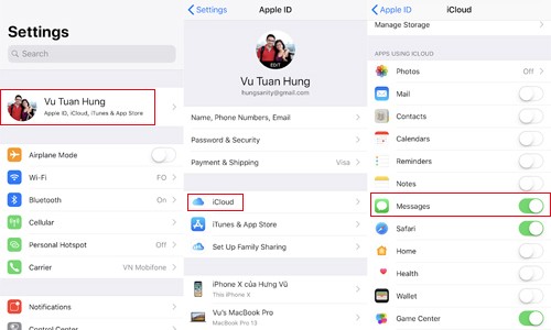 Đồng bộ tin nhắn cho iPhone, iPad như Facebook Messenger Các bước mở tính năng Messages in iCloud.