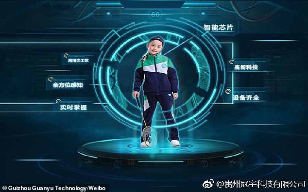 Trung Quốc gắn chip theo dõi vào đồng phục học sinh Đồng phục gắn chip giá 150 nhân dân tệ. Ảnh: Công ty Công nghệ Quan Vũ Quý Châu