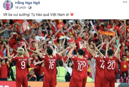 Dân mạng tự hào về tài năng và lòng quả cảm của đội tuyển Việt Nam Dân mạng thể hiện niềm tự hào trước chiến thắng của đội nhà. Ảnh chụp màn hình.
