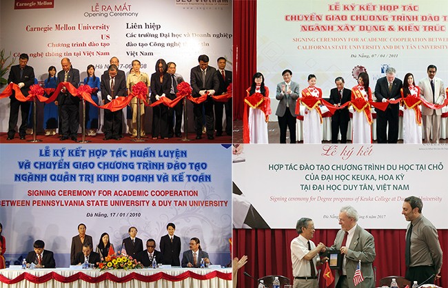 Học các Chương trình Tiên tiến đẳng cấp tại miền Trung ĐH Duy Tân ký kết với các đại học uy tín của Mỹ để tiếp nhập chương trình đào tạo và đưa sinh viên ra nước ngoài du học