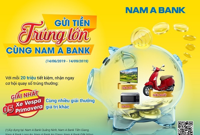 Gửi tiền Nam A Bank, trúng xe Vespa sành điệu Gửi tiền Nam A Bank, trúng xe Vespa sành điệu