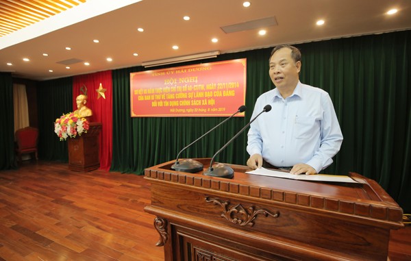 Tín dụng chính sách trở thành một động lực phát triển kinh tế tại Hải Dương Bí thư Tỉnh ủy Hải Dương Nguyễn Mạnh Hiển: Có thể khẳng định Chỉ thị số 40 là quyết sách đúng đắn, hợp lòng dân, khẳng định thêm chủ trương của Đảng, Nhà nước