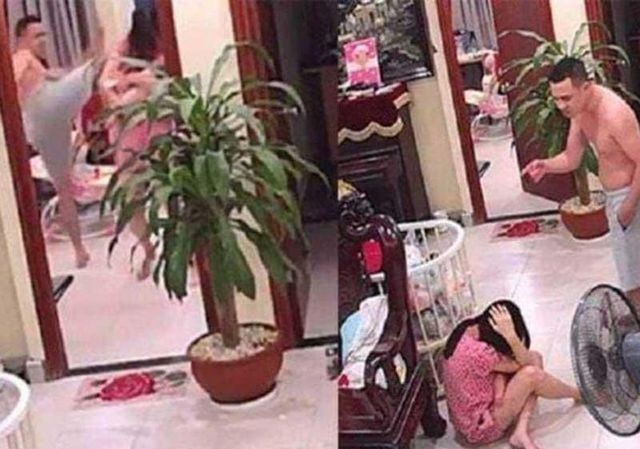Chồng võ sư 'tung cước' đánh vợ dã man: Sở Văn hoá lên tiếng Hình ảnh người chồng đánh vợ mới sinh tại phường Thạch Bàn, quận Long Biên (Ảnh cắt từ clip)