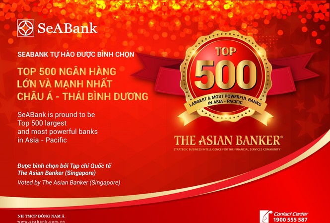 Seabank lọt top 500 ngân hàng lớn và mạnh nhất châu Á – Thái Bình Dương Seabank lọt top 500 ngân hàng lớn và mạnh nhất châu Á – Thái Bình Dương