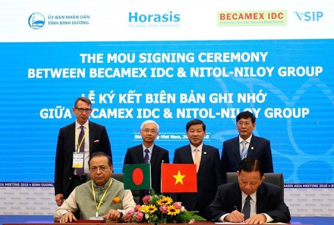 Becamex IDC ký kết hợp tác với các DN nước ngoài tại Horasis 2018
