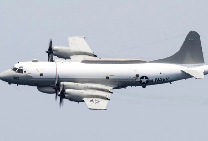 THẾ GIỚI 24H: Su-27 Nga chặn máy bay do thám Mỹ tại Biển Đen Một máy bay EP-3E Aries của Hải quân Mỹ. (Nguồn: Stars and Stripes)