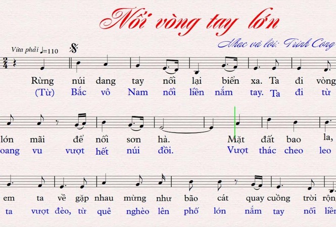 Bỏ cấp phép ca khúc trước 1975: Công chúng thêm nhiều ca khúc hay Ca khúc cộng đồng Nối vòng tay lớn của Trịnh Công Sơn dù đã hát cả ngàn chương trình có quy mô lớn nhưng cuối cùng bị phát hiện là chưa ai cấp phép theo NÐ 79