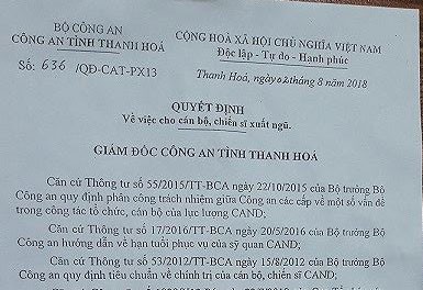 Một trung úy công an bất ngờ bị cho xuất ngũ Một trung úy công an bất ngờ bị cho xuất ngũ