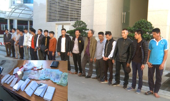 Tạm giữ hình sự 18 đối tượng đánh bạc tại nhà riêng Các đối tượng đánh bạc bị bắt giữ
