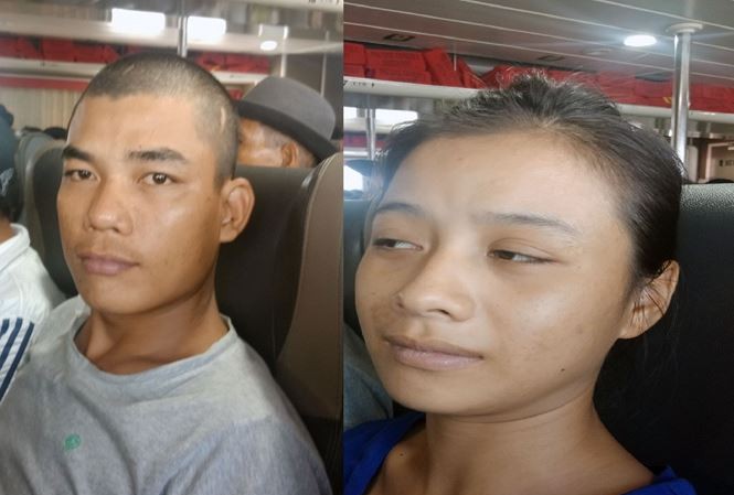 Khởi tố cặp đôi táo tợn bắt cóc cháu bé 17 tháng tuổi ở Phú Quốc Phong và Linh. Ảnh CA.