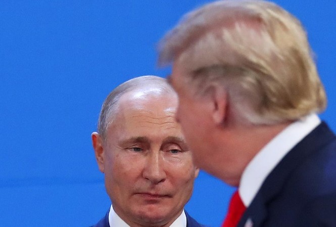 Nga tuyên bố đáp trả tương xứng lệnh trừng phạt mới của Mỹ Tổng thống Nga Vladimir Putin và Tổng thống Mỹ Donald Trump tại cuộc họp thượng đỉnh G20 năm ngoái tại Argentina. Ảnh: Getty Images.