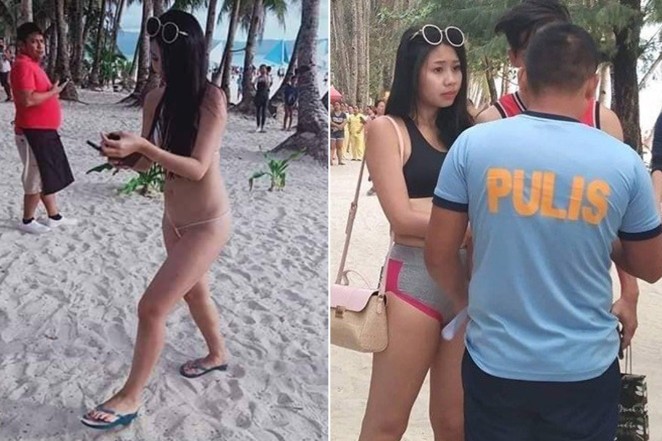 Du khách Đài Loan bị bắt và phạt tiền vì mặc bikini nhỏ như sợi chỉ Nữ du khách bị bắt giữ và phạt gần 50 USD vì mặc đồ bơi quá gợi cảm.