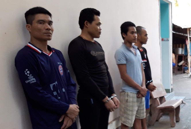 Triệt phá băng cướp nguy hiểm ven biển Bạc Liêu Các đối tượng vừa bị bắt giam để điều tra hành vi cướp tài sản có hung khí nguy hiểm