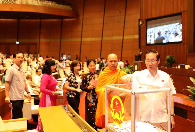 Quốc hội phê chuẩn bổ nhiệm 2 Thẩm phán TAND Tối cao Quốc hội đã phê chuẩn đề nghị của Chánh án TAND Tối cao về việc bổ nhiệm 2 Thẩm phán. Ảnh Như Ý