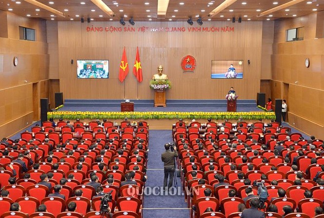 Đẩy nhanh tiến độ các vụ án tham nhũng, kinh tế đặc biệt nghiêm trọng Chủ tịch Quốc hội Nguyễn Thị Kim Ngân phát biểu tại Hội nghị nghị triển khai công tác năm 2019 của ngành Kiểm sát nhân dân. Ảnh QH
