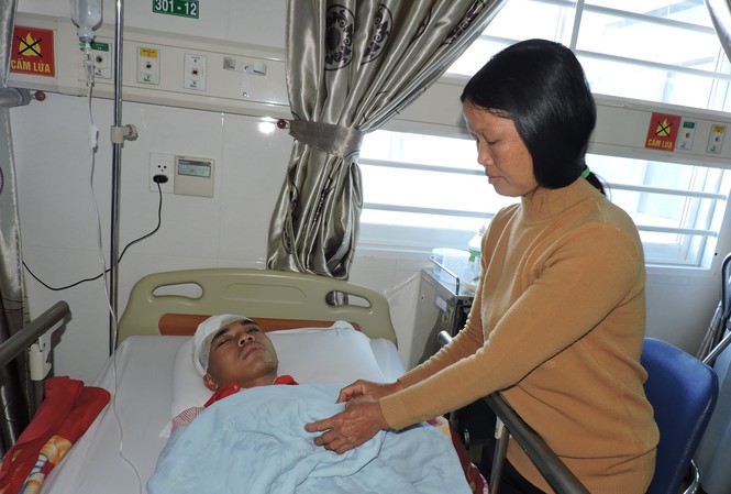 Ngồi nhậu trên đồi thông, bị đánh chấn thương sọ não Nạn nhân Dương được cứu sống ở Bệnh viện Thiện Hạnh
