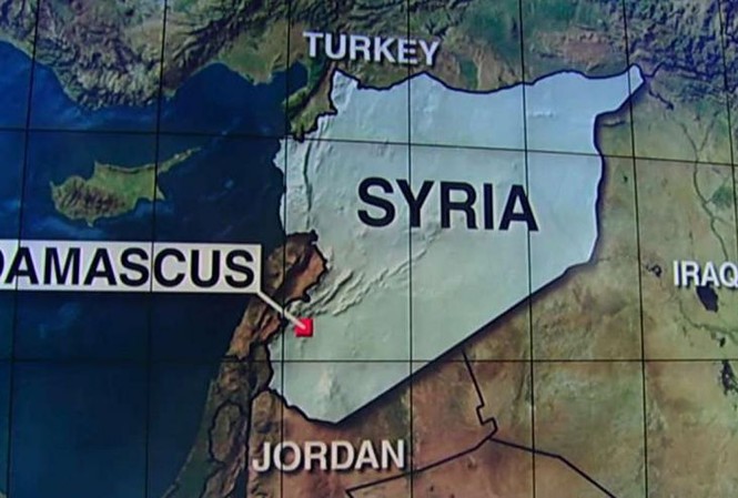 Mỹ không kích vào đoàn xe quân sự Syria Vị trí được cho là nơi quân đội Mỹ không kích ngày 18/5. Ảnh: Fox News