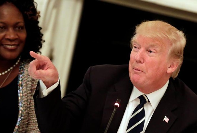 Ông Trump lên tiếng minh oan, cáo buộc Comey nói dối Tổng thống Donald Trump xuất hiện trong một sự kiện hôm 8/6. Ảnh: Reuters
