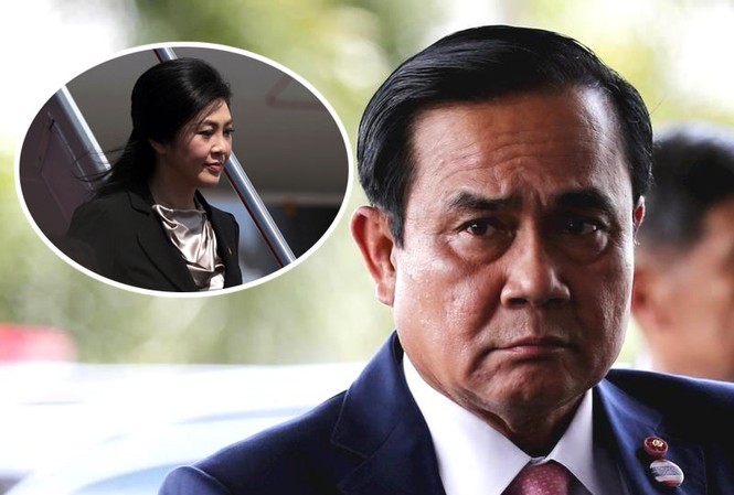 Thủ tướng Thái Lan: ‘Tôi biết bà Yingluck đang ở đâu’ Thủ tướng Thái Lan Prayut Chan-ocha (ảnh lớn) và cựu Thủ tướng Yingluck Shinawatra (ảnh nhỏ).