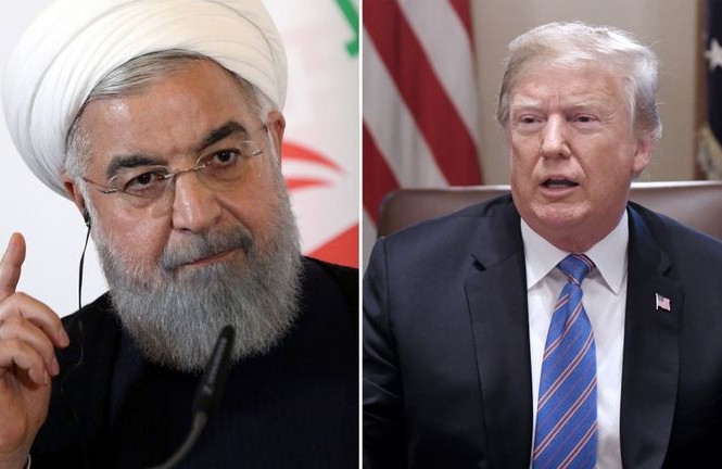 Tổng thống Iran nói 'Mỹ đang đi nhầm đường’ Tổng thống Mỹ Donald Trump (phải) và Tổng thống Iran Hassan Rouhani (trái).