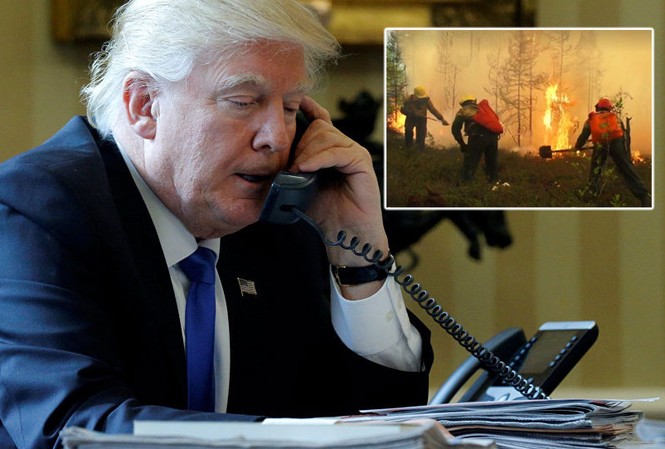 Ông Trump điện đàm với ông Putin, đề nghị giúp Nga dập cháy rừng Tổng thống Mỹ Donald Trump. Ảnh: Reuters
