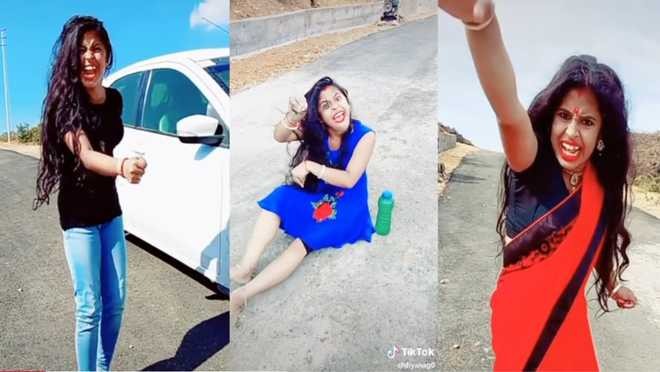 Tránh bị cấm, TikTok lập trung tâm dữ liệu ở Ấn Độ Một số hình ảnh video hài hước được chia sẻ trên TikTok ở Ấn Độ. Ảnh: Tribune India