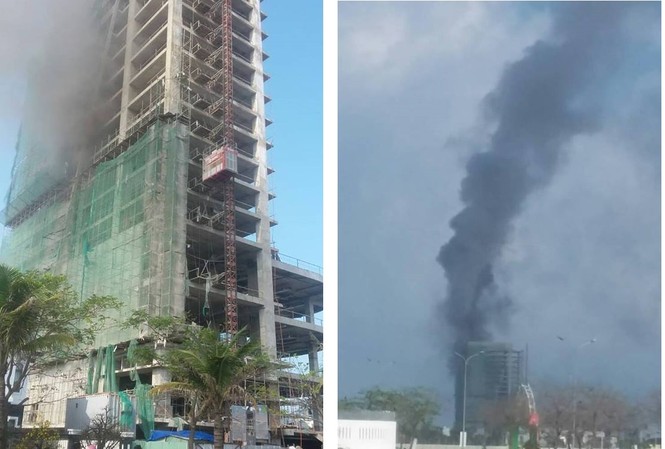 Cháy tòa nhà DITP Trung Nam đang thi công tại Đà Nẵng Tòa nhà cao tầng đang thi công tại Đà Nẵng đang thi công bỗng bốc cháy