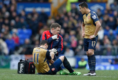 BẢN TIN Thể thao: Arsenal nhận tin 'sét đánh' từ Ozil Mesut Ozil đã dính chấn thương mắt cá sau pha va chạm với John Stones.