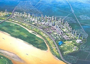 Hành trình 10 năm dự án thành phố hai bờ sông Hồng Phối cảnh dự án quy hoạch hai bên sông Hồng được đưa ra ý tưởng trước đây