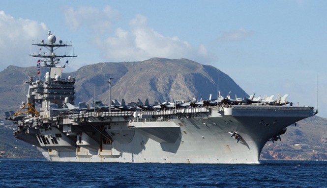 Tàu sân bay Mỹ suýt trúng tên lửa Iran Tàu sân bay USS Harry Truman. Ảnh: Wikipedia