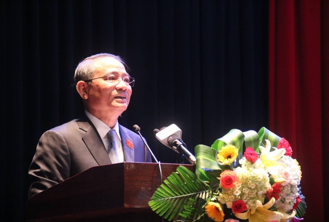 Có thể phải hủy kết quả đấu thầu dự án nhà máy nước Hòa Liên Ông Trương Quang Nghĩa, Bí thư Thành ủy Đà Nẵng trả lời ý kiến cử tri. Ảnh: Nguyễn Thành