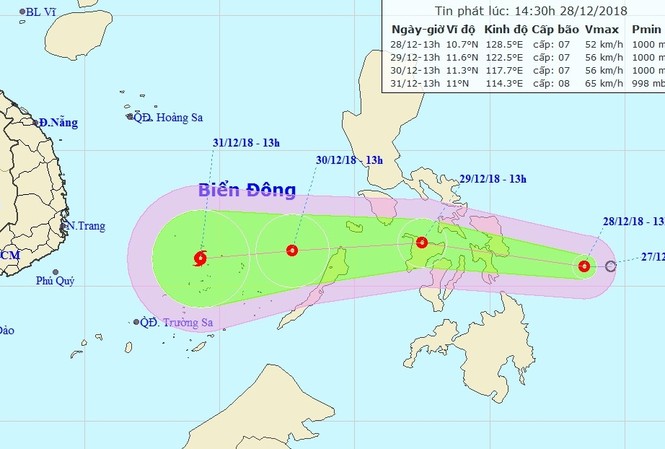 Áp thấp nhiệt đới áp sát biển Đông, xu hướng mạnh thành bão Dự kiến đường đi của Áp thấp nhiệt đới trong những ngày tới