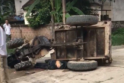 CSGT Hà Nội nói gì về thông tin 'tài xế công nông tử vong do bị truy đuổi'? Hiện trường vụ việc. Ảnh: cắt từ clip