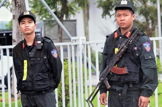 Công an Hà Nội lên nhiều phương án bảo vệ thượng đỉnh Mỹ - Triều CSCĐ bảo vệ trước khách sạn JW Marriott.