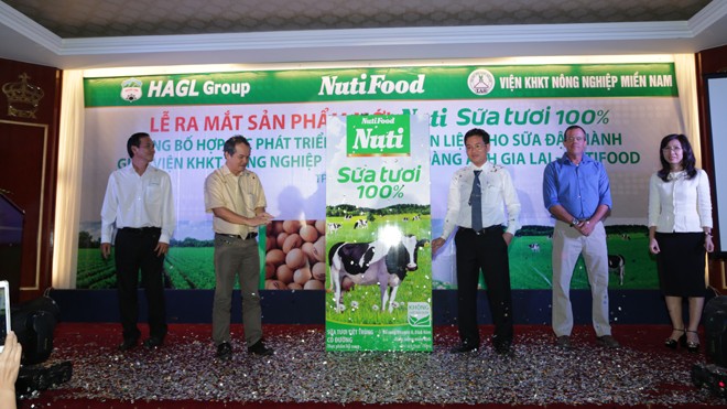 NutiFood ra mắt sữa tươi 100% rẻ nhất Việt Nam Quang cảnh lễ ra mắt sản phẩm sữa tươi sáng 29/9.