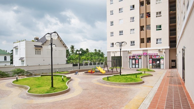 First Home Thạnh Lộc, giấc mơ an cư đã thành hiện thực Các tiện ích chung của khu căn hộ đã được hoàn thiện, sẵn sàng phục vụ các cư dân
