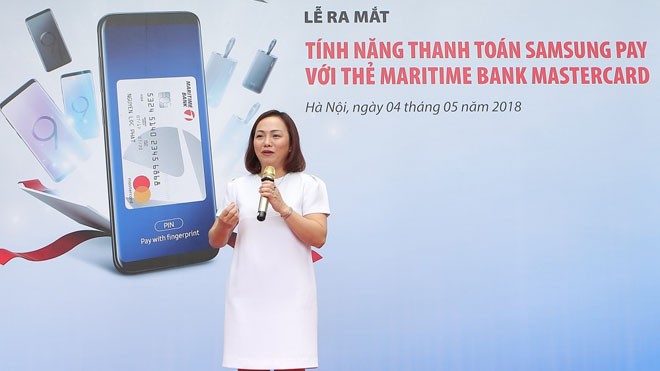 Thanh toán không cần kết nối Internet cùng Maritime Bank và Samsung Theo bà Đặng Tuyết Dung – Tổng giám đốc Ngân hàng Bán lẻ Maritime Bank, việc phát triển và đầu tư vào công nghệ để mang đến những giải pháp thanh toán thông minh như M-QR, Samsung Pay… là một trong những chiến lược quan trọng của Maritime Bank