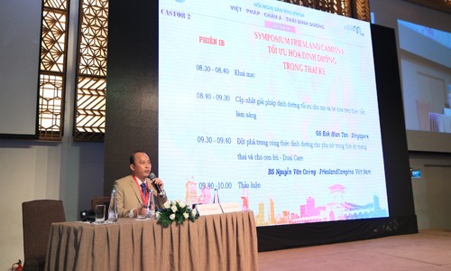 Nhãn hàng Friso đồng hành cùng hội nghị sản phụ khoa Việt Pháp Ths Bs Lê Quang Thanh phát biểu khai mạc hội nghị