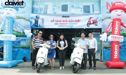 Daikio/Nakami trao thưởng xe máy Piaggio cho khách hàng đợt 2 Daikio/Nakami trao thưởng xe máy Piaggio cho khách hàng đợt 2