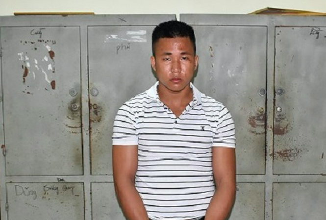 Bắt 'phượt thủ' chuyên cướp tài sản của người nước ngoài "Phượt thủ" kiêm cướp giật bị công an bắt khi đang lẩn trốn ở quê nhà - Ảnh: Hoàng Long