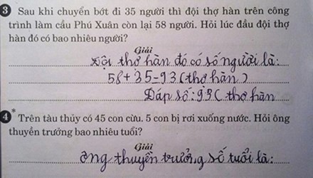 Đáp án độc về bài Toán lớp 2 khiến người lớn đau đầu Đáp án độc về bài Toán lớp 2 khiến người lớn đau đầu