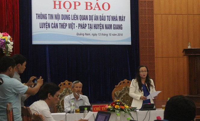 Tin chính thức về nhà máy thép nghìn tỷ ở Quảng Nam Quang cảnh buổi họp báo.
