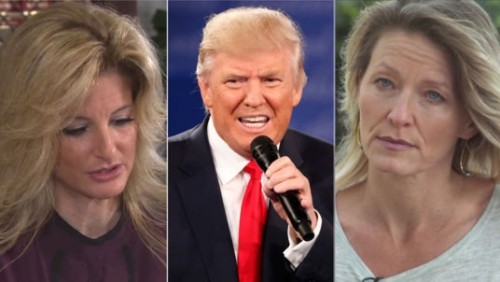 Thêm 2 phụ nữ tố ông Trump quấy rối tình dục Summer Zervos (từ trái sang), Donald Trump và Kristin Anderson. Ảnh: SkyNews.