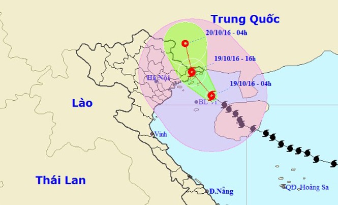 Chiều nay, bão số 7 mạnh cấp 8 đổ bộ Quảng Ninh Vị trí và dự báo đường đi của cơn bão số 7. Nguồn: Trung tâm dự báo khí tượng thủy văn Trung ương.