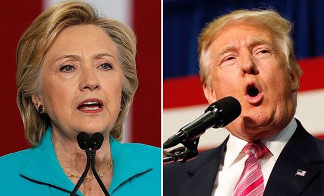 Ông Trump chỉ trích bà Clinton vì ủng hộ kiểm phiếu lại Hillary Clinton và Donald Trump. Ảnh: AP.