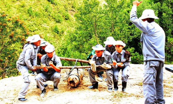 Phát hiện 2 quả bom 'khủng' nằm trong đất sản xuất Di chuyển một trong hai quả bom “khủng” đến nơi xử lý hủy nổ an toàn.
