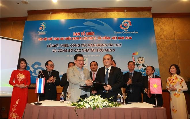 Gần 1 triệu USD cho Đại hội thể thao bãi biển tại Đà Nẵng Tập đoàn FBT (Thái Lan) trở thành nhà tài trợ chính của ABG 5
